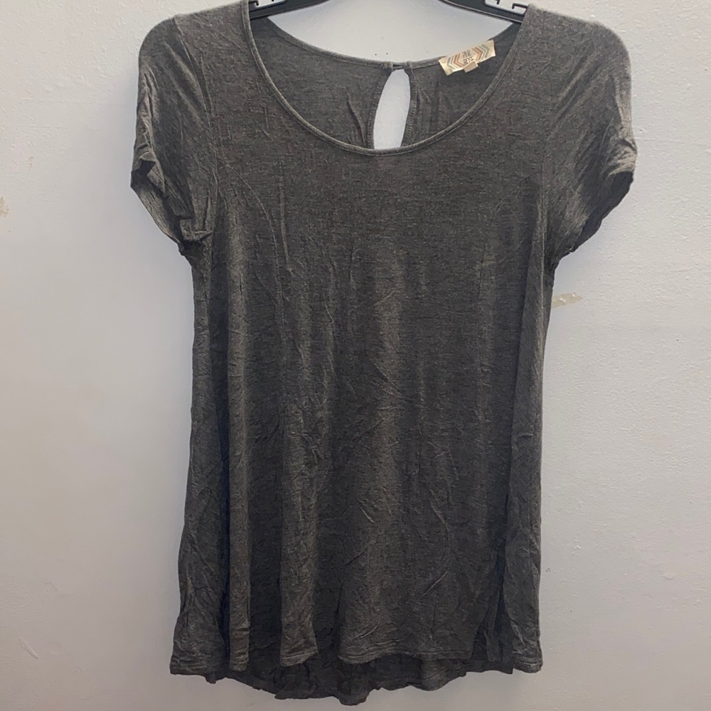 Pink Rose Heather Gray Short Sleeve Tee